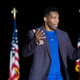 Republican Senate candidate Herschel Walker greets the crowd during a rally with former President Donald Trump on September 25, 2021, in Perry, Georgia. Georgia Secretary of State candidate Rep. Jody Hice (R-GA) and Georgia Lieutenant Gubernatorial candidate State Sen. Burt Jones (R-GA) also appeared as guests at the rally.